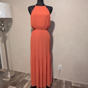 SAMSOE Elegant Orange Maxi Dress